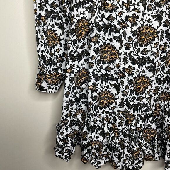 SANDRO Dami Dress Women 38 Medium Floral Ruffle Mini Wrap Viscose - Picture 8 of 11